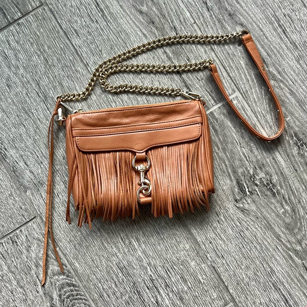 Rebecca Minkoff Mini Mac Leather Fringe Crossbody Bag